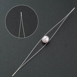 Stainless Steel Collapsible Big Eye Needles (1 PC) 2.25 Inch 0.3 MM Thick For Seed Beads Beading Jewellery Making Embroidery Silver Color