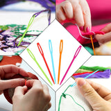 Plastic Sewing Needles (25 PCs, Random Colors) 2.75 Inch Thickness:4.5 MM With Tip: 1 MM Hole:15x1.5 MM Children Safe For Yarn Knitting Crochet Crafts
