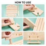 Wooden Step Display Stand 16x9x12 Inch Base Plate Size 15x2.5 Inch (1 Unit) DIY Assemble Multipurpose Rack Organizer For Exhibitions Bakery Accessories