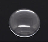Glass Cabochons Embellishments 20x5.5-6 MM (Pack of 10 PCs) Round Dome Flat Back Transparent For DIY Crafts Jewellery Making Magnets