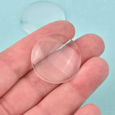 Glass Cabochons Embellishments 30x7 MM (Pack of 10 PCs) Round Dome Flat Back Transparent For DIY Crafts Jewellery Making Magnets