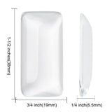 Glass Cabochons Embellishments 38x19x6.5 MM (Pack of 4 PCs) Rectangle Dome Flat Back Transparent For DIY Crafts Jewellery Making Magnets