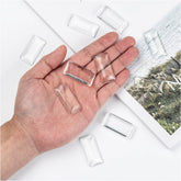 Glass Patch Embellishments Cabochons 38x19x6.5 MM (4 Pieces) Rectangle Dome Transparent Color For Jewellery Making DIY Crafts Decoration