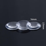 Glass Cabochons 14x4 MM (Pack of 20 PCs) Round Dome Flat Back Transparent Embellishments For DIY Crafts Jewellery Making Magnets
