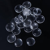Glass Cabochons 16x4.5 MM (Pack of 20 PCs) Round Dome Flat Back Transparent Embellishments For DIY Crafts Jewellery Making Magnets