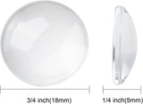 Glass Cabochons Embellishments 18x5 MM (20 Pieces) Round Dome Patch Transparent Color For Jewellery Making DIY Painting Crafts Decoration
