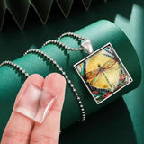 Glass Cabochons Embellishments 25x25x7-8 MM (Pack of 10 PCs) Square Dome Flat Back Transparent For DIY Crafts Jewellery Making Magnets
