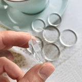 Glass Cabochons Embellishments 25x4-5 MM (Pack of 10 PCs) Round Double Side Flat Transparent For DIY Crafts Jewellery Making Magnets