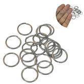 Chromium Plated Metal Rings 15x1.25 MM (50 Pieces) Silver Color For DIY Crafts Projects Macrame Blinds Decorations