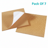 Self Adhesive Cork Stickers 4 Inch Square (Pack of 7 PCs) 10x10x0.2 CM Sheets For DIY Crafts Coaster Utilities Decoration Party