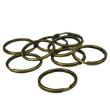 Vintage Key Chain Ring (10 Pieces) 21 MM Metal Iron Round Base Antique Bronze Color