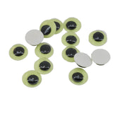 Glow In The Dark Plastic Wiggle Googly Eyes 10 MM (25 Pieces) Radium Grey Round Self Adhesive For Doll Toy Making DIY Crafts