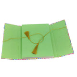 Handmade Vintage Journal Notebook (1 PC x 50 Pages) 6x8 Inch Bamboo Sticks Organic Cotton Papers Tassle Thread Lock Personal Gifts Multicolor