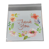 Self Adhesive BOPP Covers 17x14 CM With 13.8x13.3 CM Inside (1 Pack, 95-100 PCs) Thank You Printed Pouches For Cookie Chocolates Jewellery Gifts