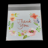 Self Adhesive BOPP Covers 17x14 CM With 13.8x13.3 CM Inside (1 Pack, 95-100 PCs) Thank You Printed Pouches For Cookie Chocolates Jewellery Gifts