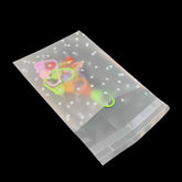 Frosted Self Adhesive BOPP Covers 13x8 CM With 8x10 Inside (1 Pack, 95-100 PCs) Polka Dots Transparent For Cookie Chocolates Jewellery Gifts