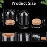 Glass Dome Cloche Cover Containers 9x12 CM (1 Piece) Bottles Bell Jars With Cork Lid For Gifts Decoration Plants Crafts