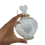 Heart Shape Glass Bottles 16x11 CM (1 Piece) With Cork Lid Stoppers For Crafts Decoration Storage Gifts Transparent Jar Container