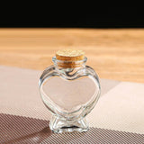 Heart Shape Glass Bottles 6x7.5 CM (1 Piece) Capacity 80 ML With Cork Lid Stoppers For Crafts Decoration Storage Gifts Transparent Jar Container
