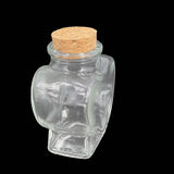 Heart Shape Glass Bottles 6x7.5 CM (1 Piece) Capacity 80 ML With Cork Lid Stoppers For Crafts Decoration Storage Gifts Transparent Jar Container
