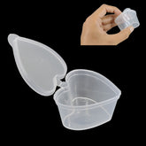Small Polypropylene PP Plastic Containers (Pack of 10, Capacity 45 ML) 5.5x4.5x3 CM Heart With Lid For Ketchup Sauce Jam Cream Gifts Storage