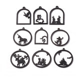 Acrylic Pendant Bezel Blanks (10 Pieces) 3 to 4.5 CM Range Mixed Animal Shapes Bases Black For Resin Jewellery Making DIY Crafts