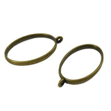 Metal Alloy Pendant Bezel Blanks (2 Pieces) 39x23x3.5 MM Oval Bases Antique Bronze Color For Resin Jewellery Making DIY Crafts Key Chains