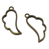 Metal Alloy Pendant Bezel Blanks (2 Pieces) 36x17x3.5 MM Wing Bases Antique Bronze Color For Resin Jewellery Making DIY Crafts Key Chains