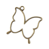 Metal Alloy Pendant Bezel Blanks (2 Pieces) 35x32x3.5 MM Butterfly Bases Antique Bronze Color For Resin Jewellery Making DIY Crafts Key Chains