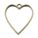 Metal Alloy Pendant Bezel Blanks (2 Pieces) 34x30x3.5 MM Heart Bases Antique Bronze Color For Resin Jewellery Making DIY Crafts Key Chains