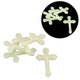Acrylic Glow In The Dark Mini Pendants 39x24x4 MM (10 Pieces) Cross Charms Grey Radium For Jewellery Making Keychains Bracelets Gifts Decorations