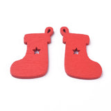 Wooden Christmas Pendants Charms (10 Random Shapes) 2.5 to 3.3 CM Range For Jewellery Making DIY Crafts Key Chains Gifts Decoration