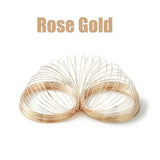 Steel Memory Bracelets Wires (Pack of 50 Circles) 60mm 22 Gauge 0.6mm Thickness - Bangle Size 2.6 Rose Gold Color For Jewellery Making