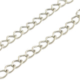 Jewellery Making Necklace Chains (1 Meter) 4x3x0.6 MM Tarnish Resistant Stainless Steel Twist Silver Color
