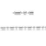 Tarnish Resistant 304 Stainless Steel Chains (1 Meter) 6x3 MM Cylinder With Ball 3 MM Silver Color For Jewellery Making