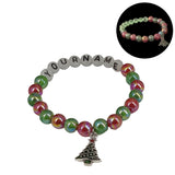 Name Customized Elastic Christmas Bracelets Personalized For Kids Girls Women With Multicolor Acrylic Beads
