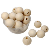 Wooden Beads 14-15x16 MM (40+ Pieces, 50 Grams) Ivory White Hole Size:3 MM Round For Jewellery Making Arts Crafts