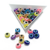 Acrylic Evil Eye Beads 7.5x5.5 MM Drum