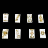 Acrylic Kundan Beads (10 Pieces) 25x14x6 MM White Rectangle Hole 1.5 MM For Jewellery Making