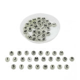 A To Z Radium Acrylic Letter Alphabet Beads 7x4 MM Glow In The Dark Hole Size 1.5 MM Flat Round For Jewellery Making DIY Crafts Keychains