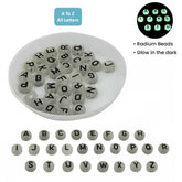 A To Z Radium Acrylic Letter Alphabet Beads 7x4 MM Glow In The Dark Hole Size 1.5 MM Flat Round For Jewellery Making DIY Crafts Keychains