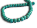 Synthetic Stone Beads 6 MM (1 String, 65 Beads) Round Hole 1 MM Turquoise Blue 15 Inch For Jewellery Making