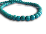 Synthetic Stone Beads 8 MM (1 String, 45 Beads) Round Hole 1 MM Turquoise Blue 15 Inch For Jewellery Making