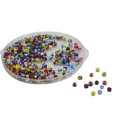 Striped Opaque 12/0 Glass Seed Beads 2x1.5 MM (2500 Beads, 25 Grams Wt) Round Hole 0.5 MM Mixed Colors For Jewellery Making