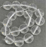 Glass Beads 20 MM (1 String, 15-16 Beads) Round Hole 2 MM Transparent Color 14 Inch For Jewellery Making