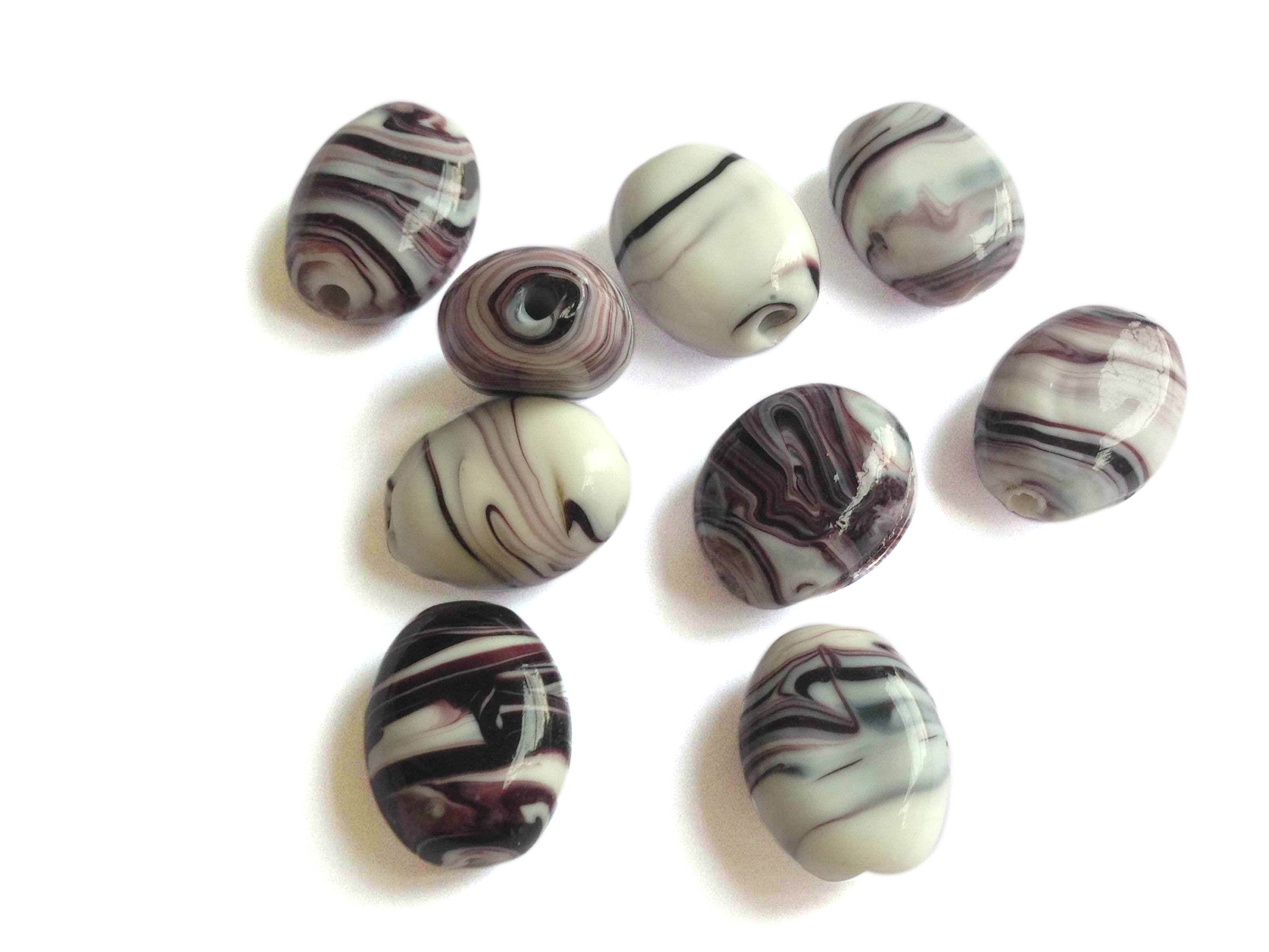 Buy Glass Beads With Lampwork Art 21x17x12 MM Oval For Jewellery