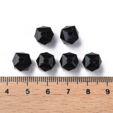 Acrylic Beads 10x10x9 MM (25 Grams, 50+ Pieces) Faceted Cube Hole 2 MM Black For Jewellery Making DIY Arts Crafts