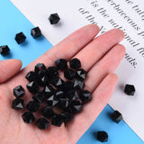 Acrylic Beads 10x10x9 MM (25 Grams, 50+ Pieces) Faceted Cube Hole 2 MM Black For Jewellery Making DIY Arts Crafts