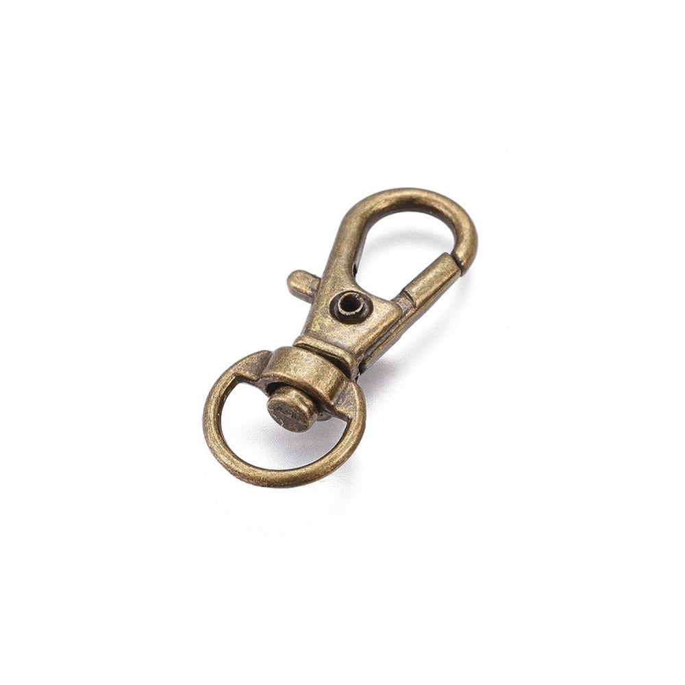 Buy Alloy Lobster Clasps 360 Degree Swivel For Key Chain and Antique Bronze Color online Aumni Crafts ac-jwlsupp-00007-m6