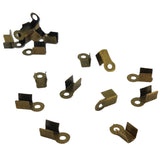 Iron Folding Cord End Guards (5 Grams, 60+ pieces) 9x3.5x3.5 MM Rectangle Antique Bronze Color For Jewellery Making